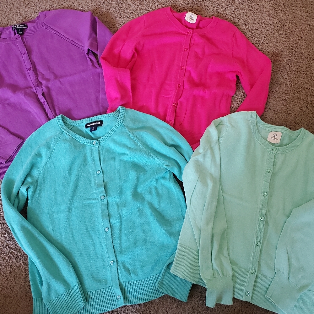 Lands End Girls Large 14 Cardigans